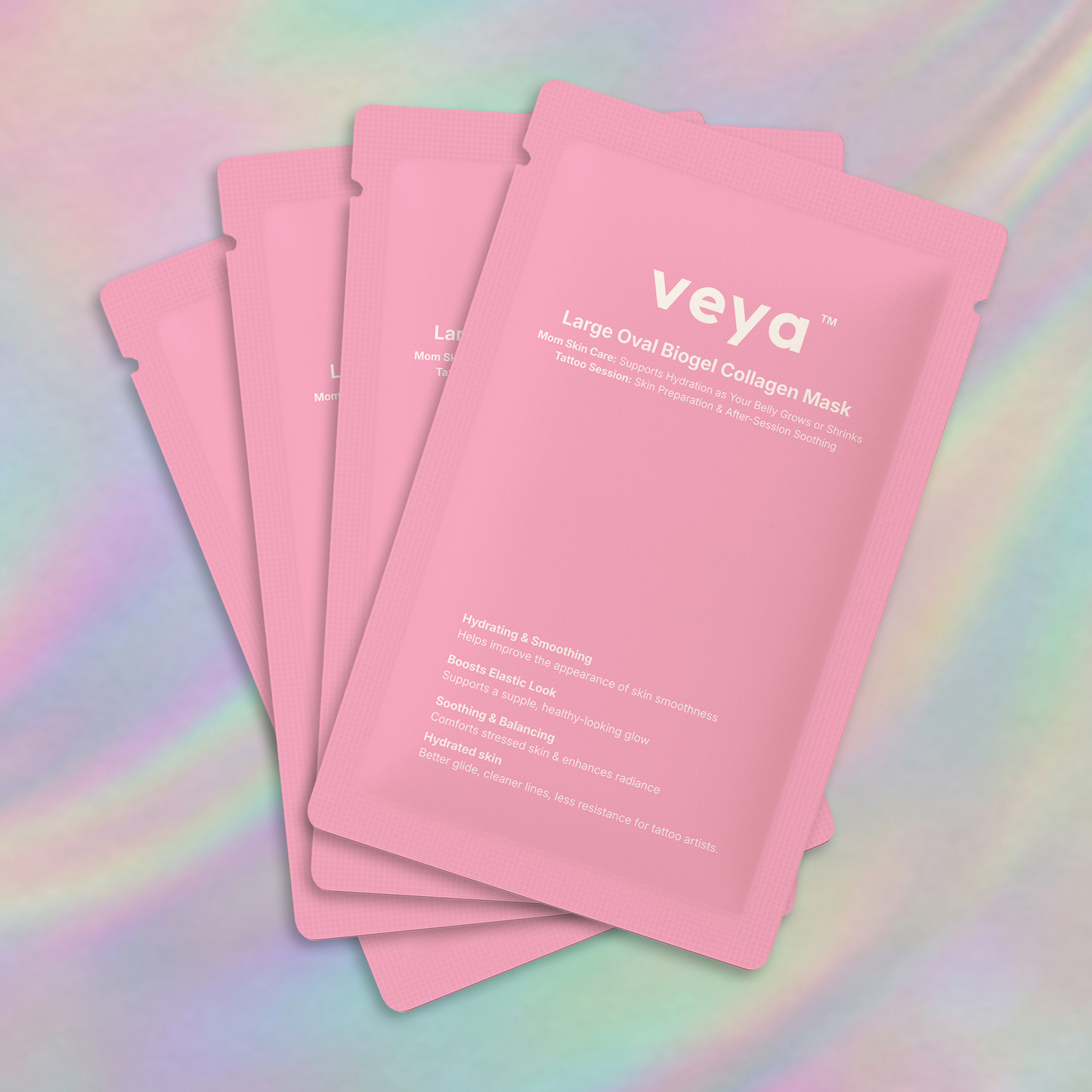 VEYA New Mama Set – Mother's Day Gift | Biogel Collagen Belly Masks (2 Boxes, 8 Masks) + Reusable Silicone Petal Pad | Nourishing Belly Hydration & Skin Care Bundle for Expecting & New Mothers