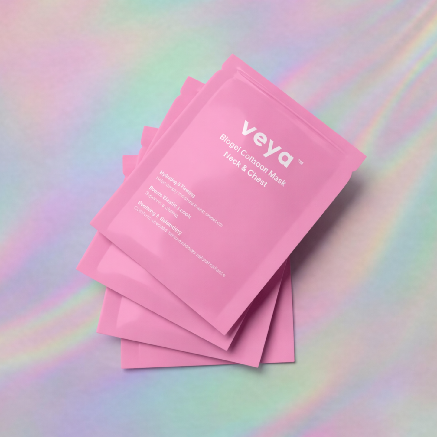 VEYA Biogel Collagen Sheet Masks - 4 Face + 4 Neck + 4 Chest | Deep Hydration Firming & Plumping Skincare
